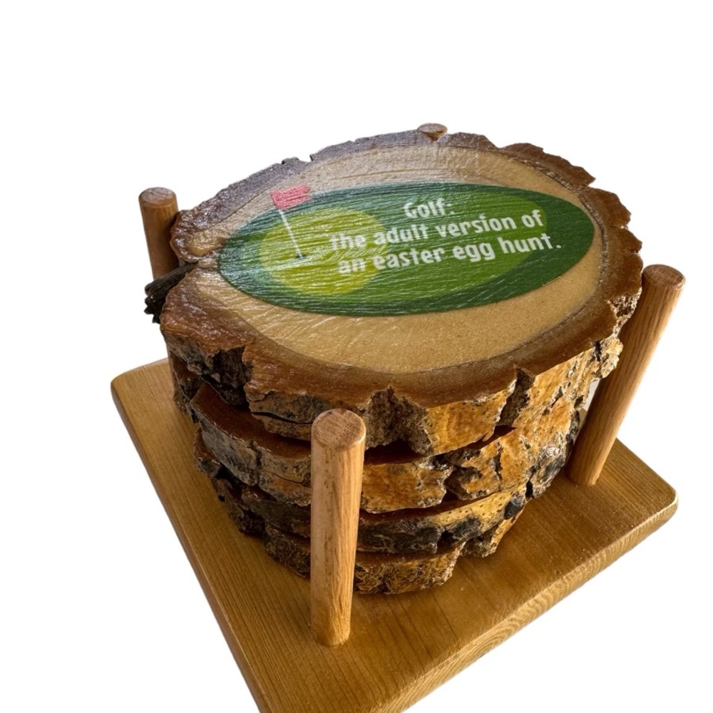 Custom Golf coaster set of 4, funny sayings on each coaster.